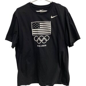 Nike Rio De Janeiro Olympics Athletic Tee Mens XL Short Sleeve Black Athleisure
